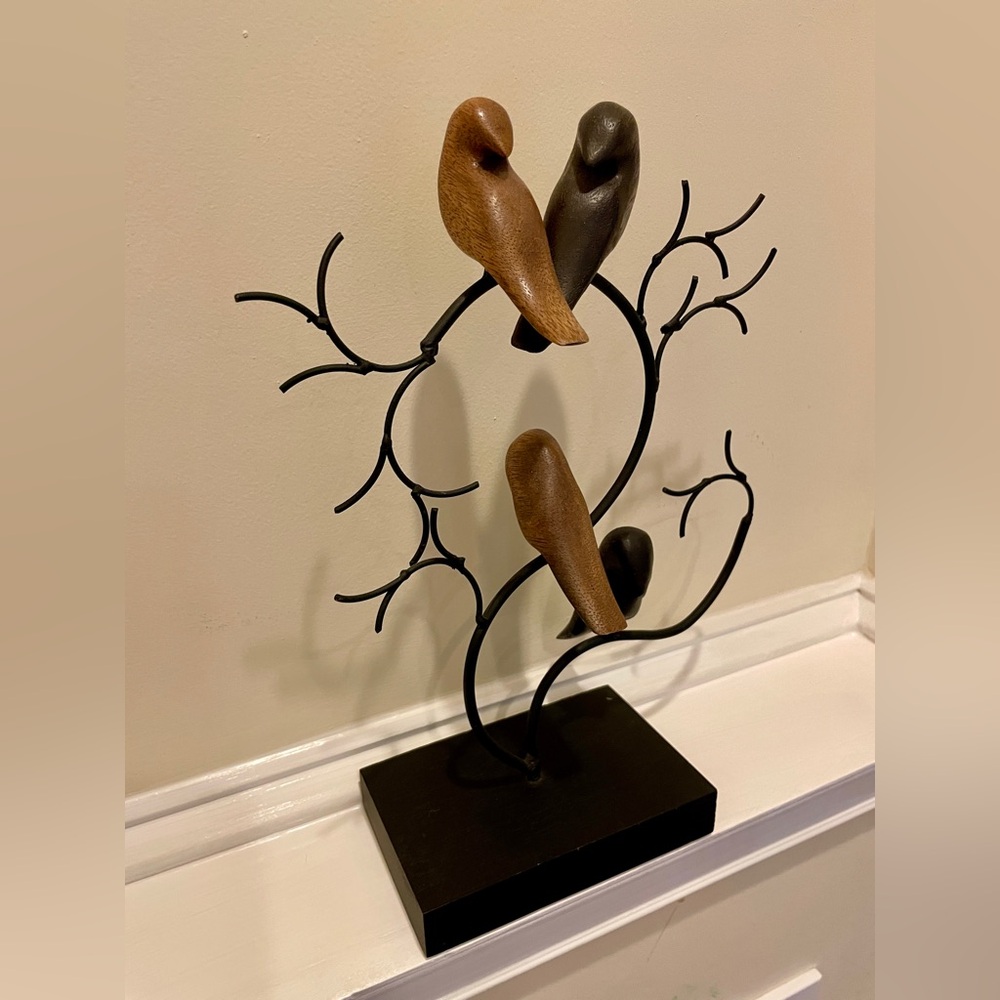 Iron & Wood Decorative Birds